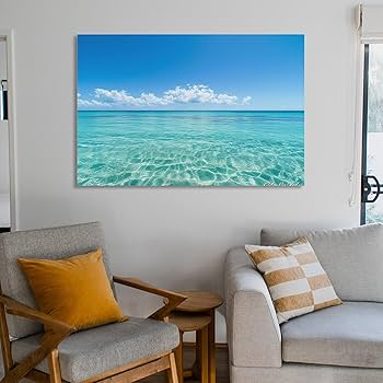 Amazon.co.jp: 絵画 透き通った青い海 アートパネル ポスター 美しい海